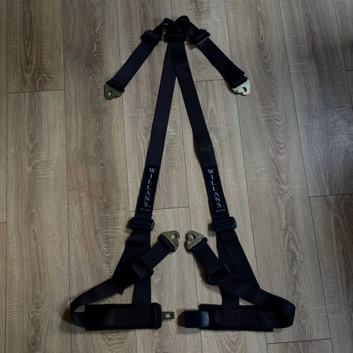 2x Black Willans Four Point Harness