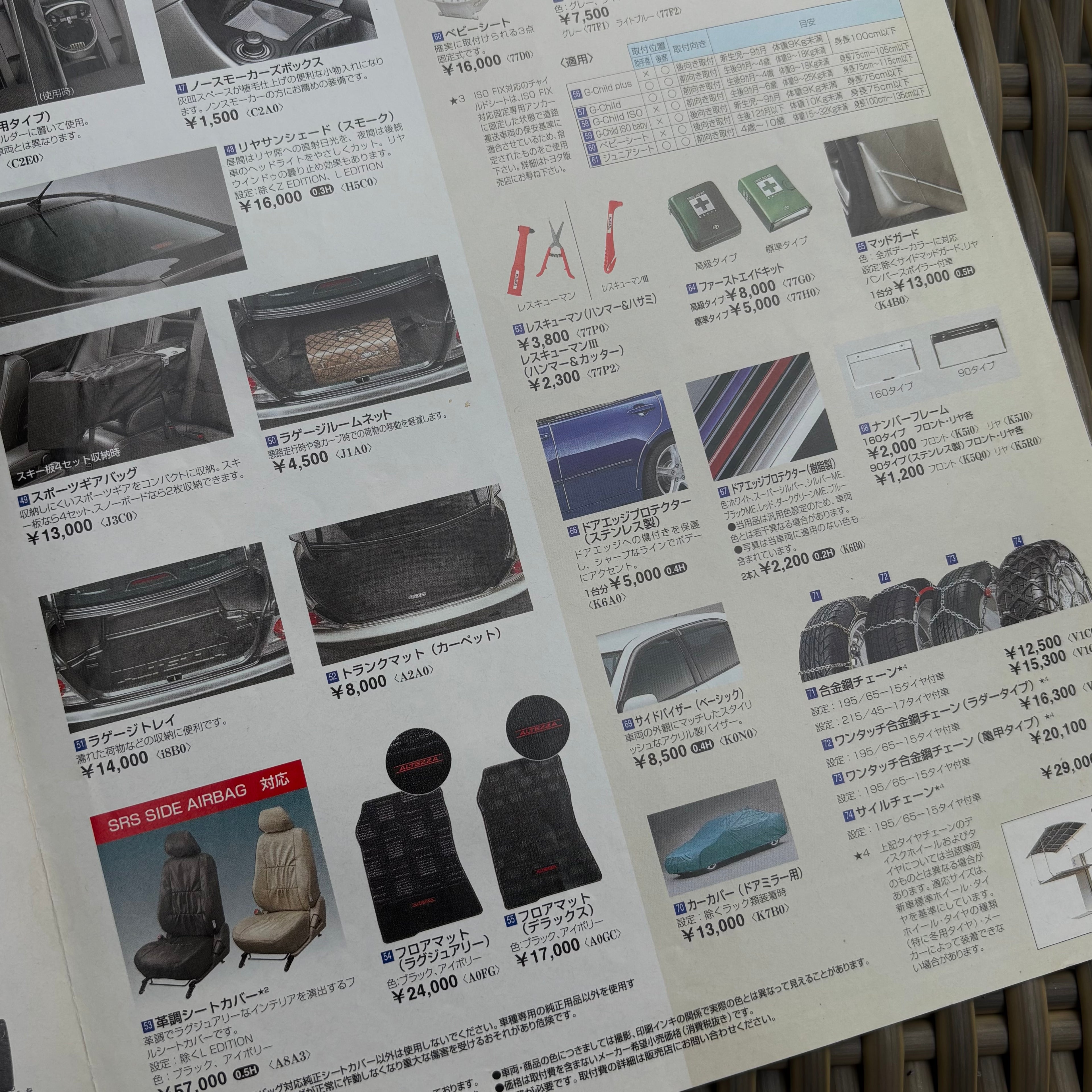Toyota Altezza XE10 Brochure & Optional Parts Catalogue