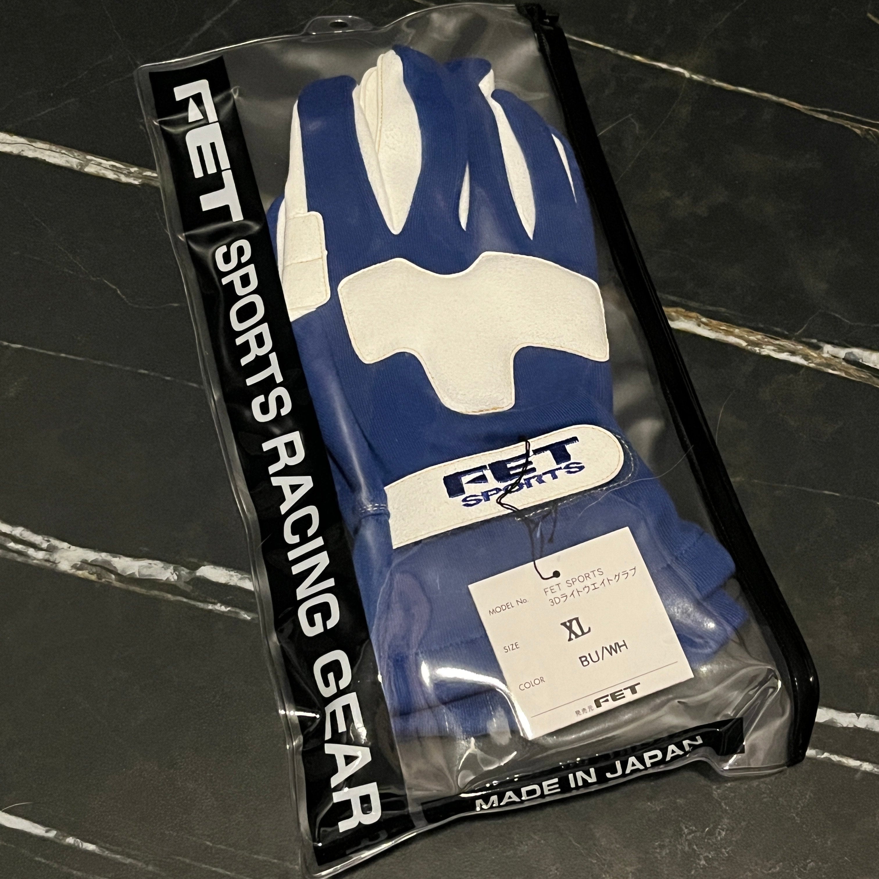 FET Racing Gloves Blue/White (XL)