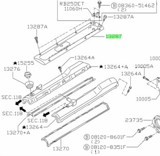 Nissan RB25 rocker cover 13287-5L300