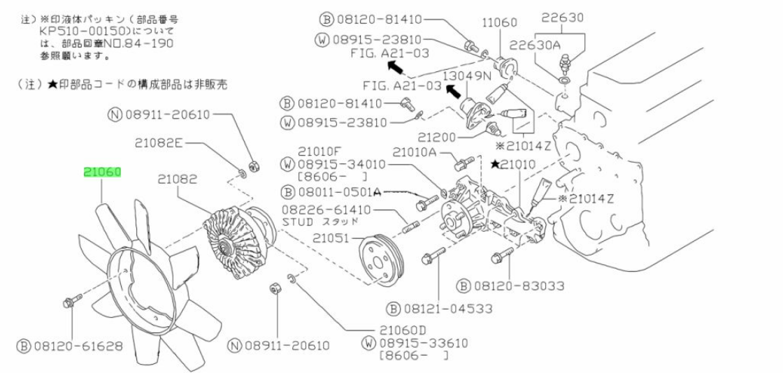 Nissan BNR32 fan-cooling 21060-55S01