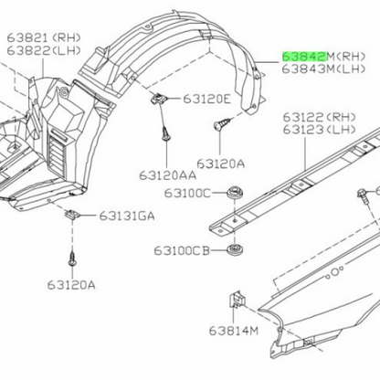 Nissan BNR34 protector front RH 63842-AA400