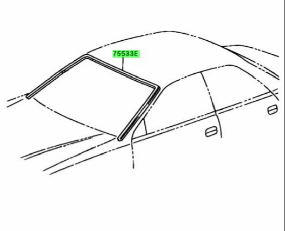 Toyota X100 windshield molding 75533-22290