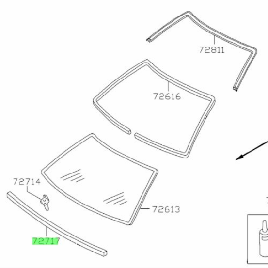 Nissan R34 windshield insulator 72717-AA000